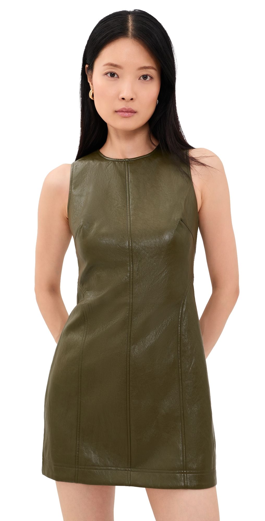 Hunter Bell Madix Faux Leather Mini Dress Pinegrove 12
