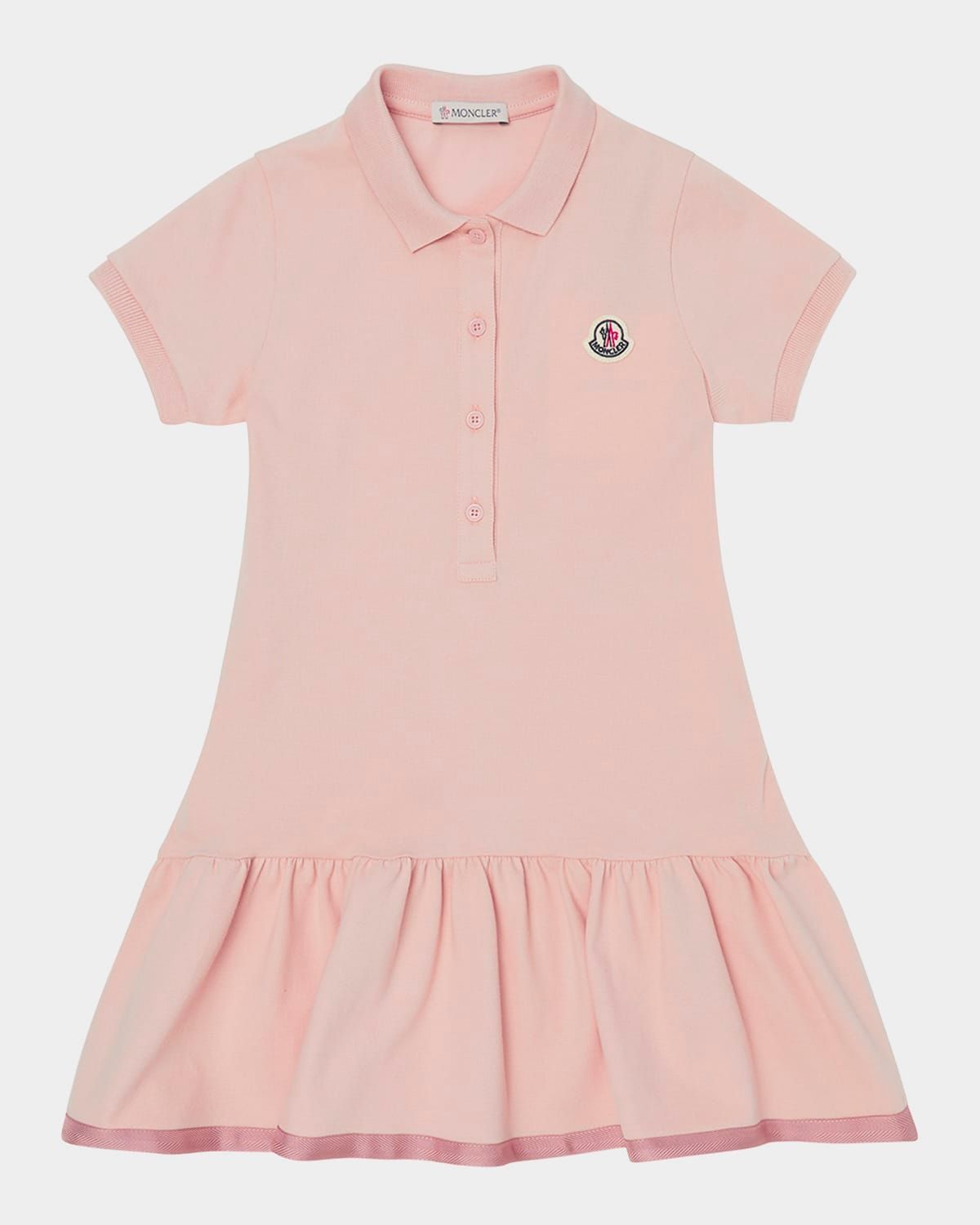 Girl & apos;s Drop-Waist Short-Sleeve Polo Dress