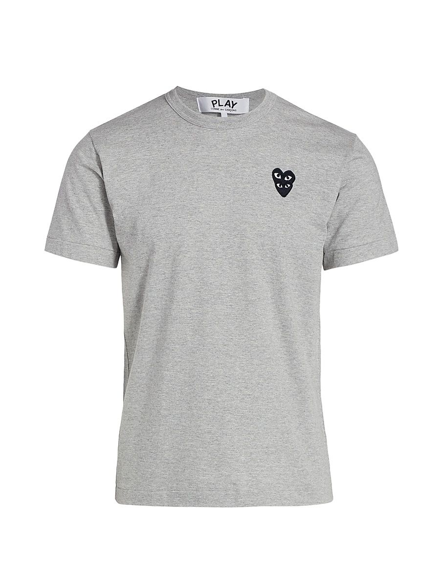 Men's Play Double Heart T-Shirt - Grey - Size Small