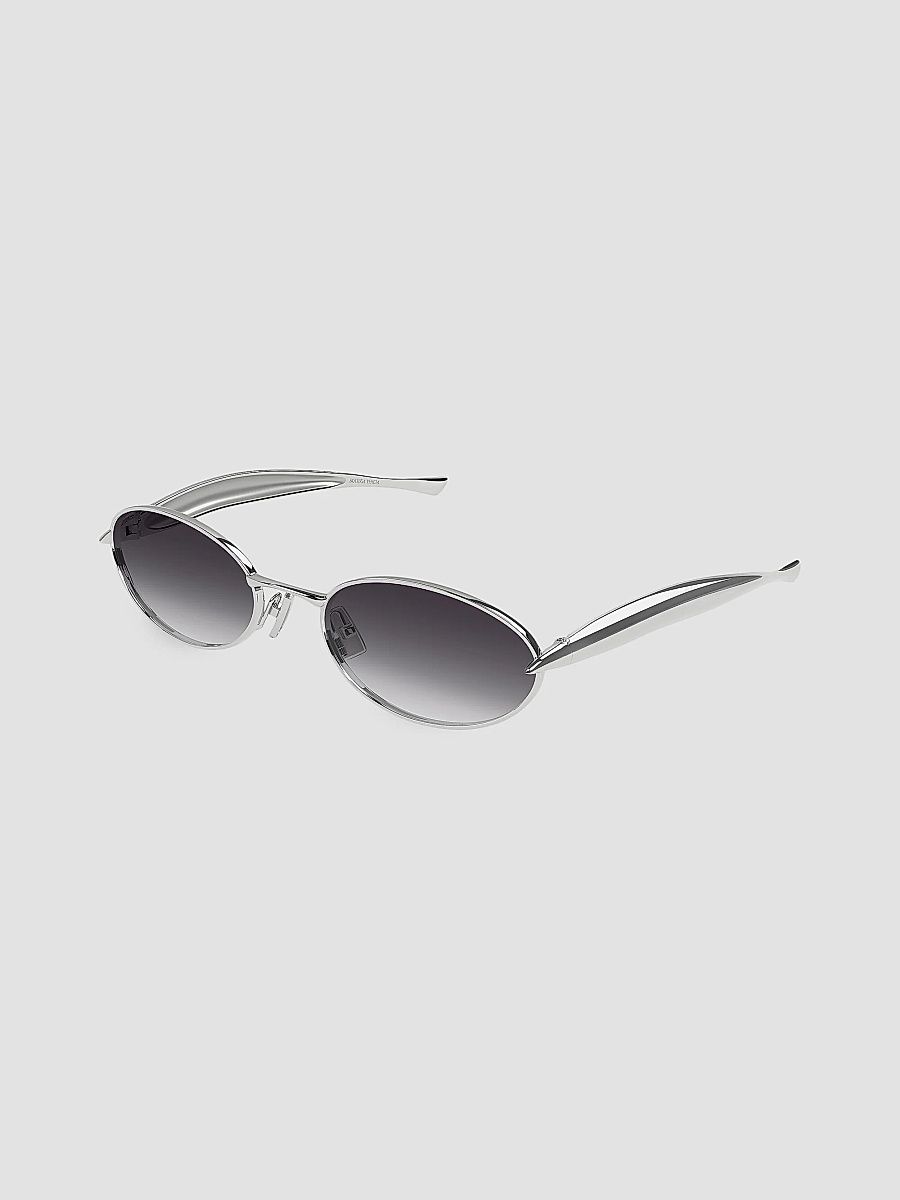Bottega Veneta Women's 56MM Oval Sunglasses - Silver