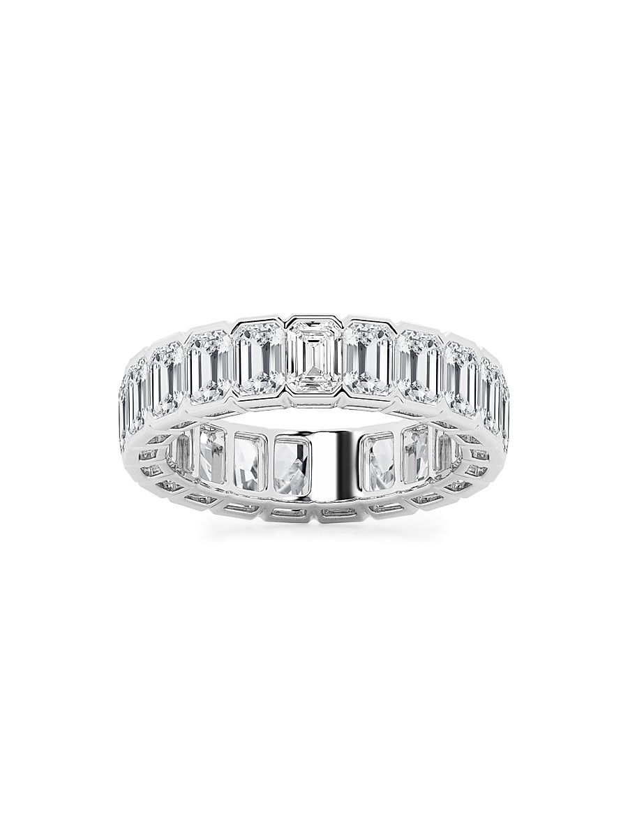 Women's 14K White Gold & Emerald-Cut Lab-Grown Diamond Eternity Band/2.00-5.00 TCW - 5 Tcw - Size 7