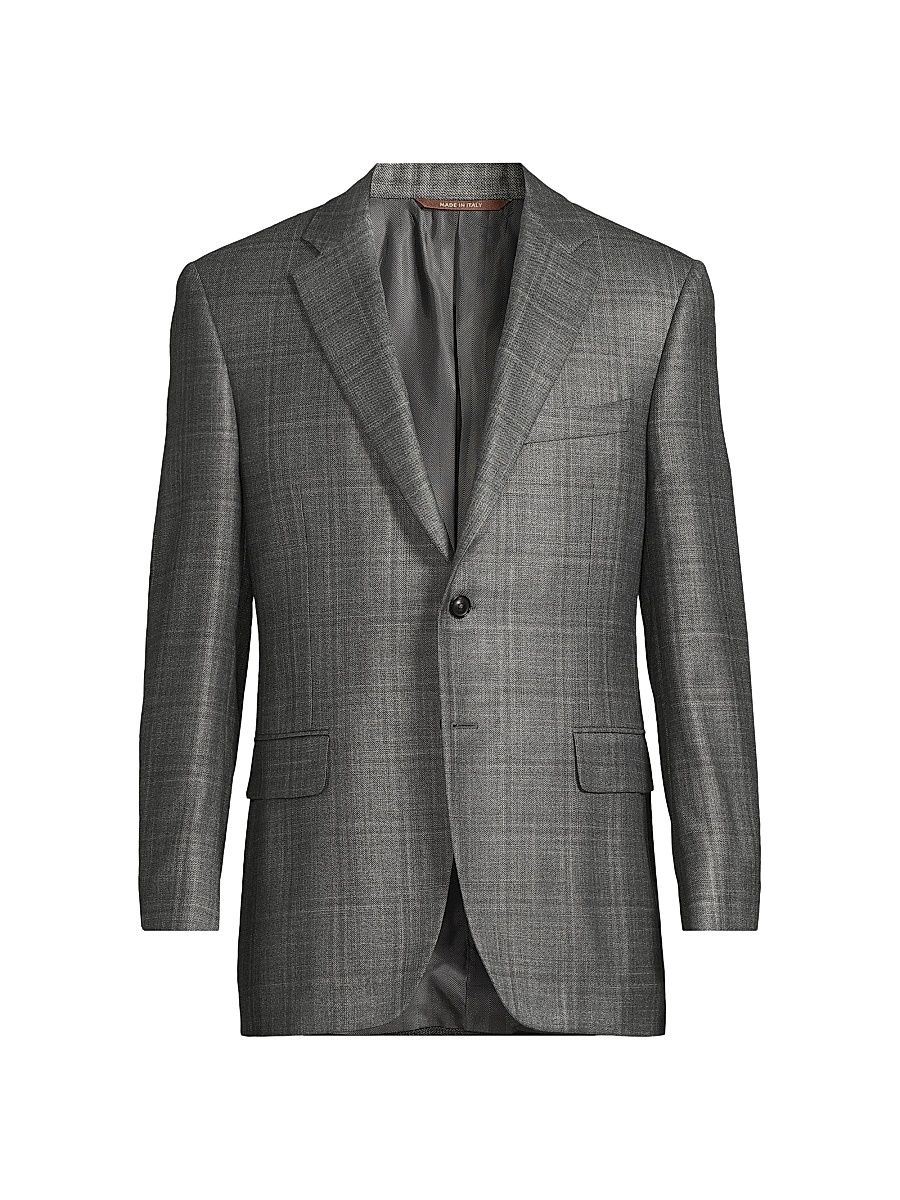 Men's Sienna Silk-Cashmere Single-Breasted Sport Coat - Grey - Size 44