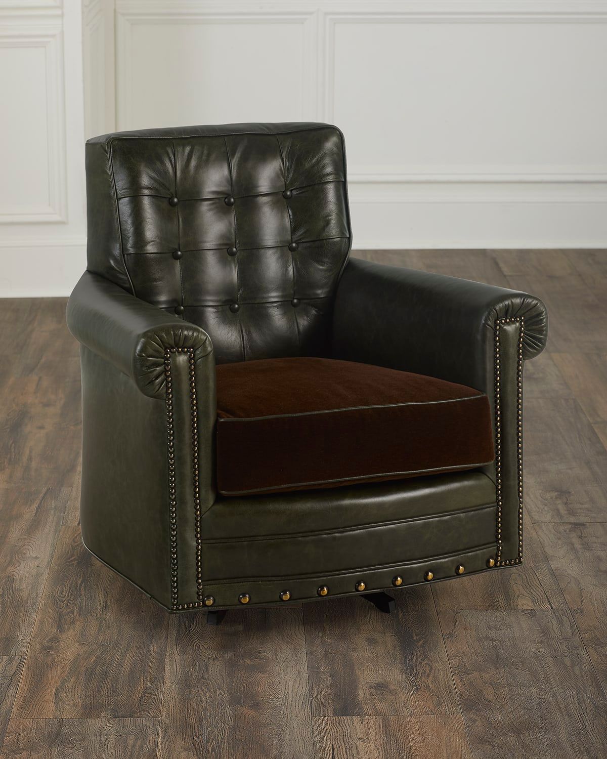 Elphie Leather Swivel Chair
