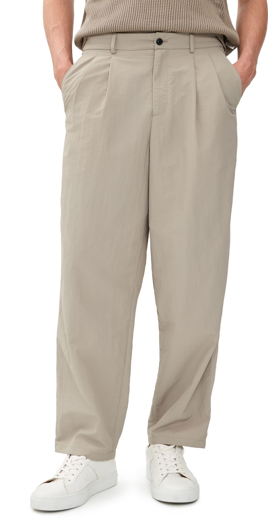 AUTO-REPLY Nylon Pleated Trousers Pumice S