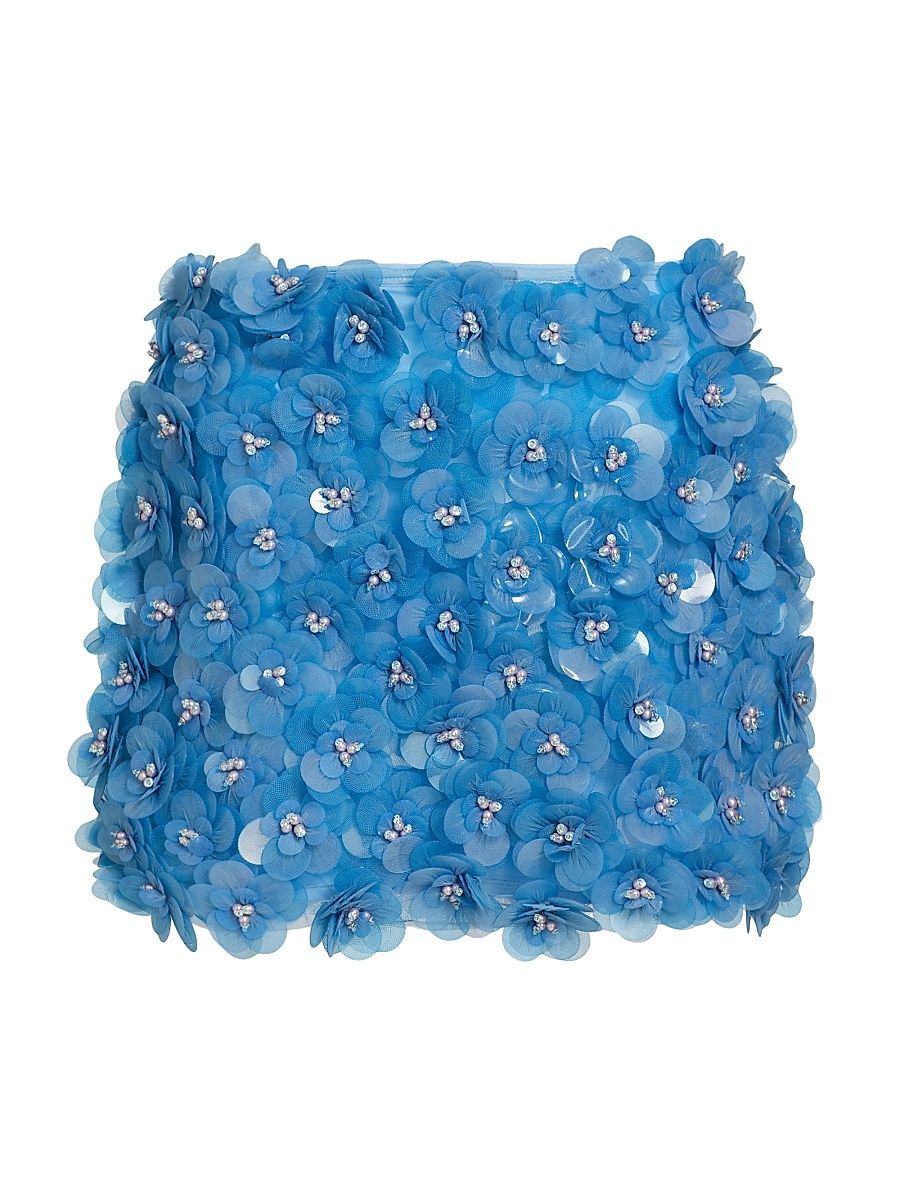 Women's Paula Floral Mini Skirt - Blue - Size Medium