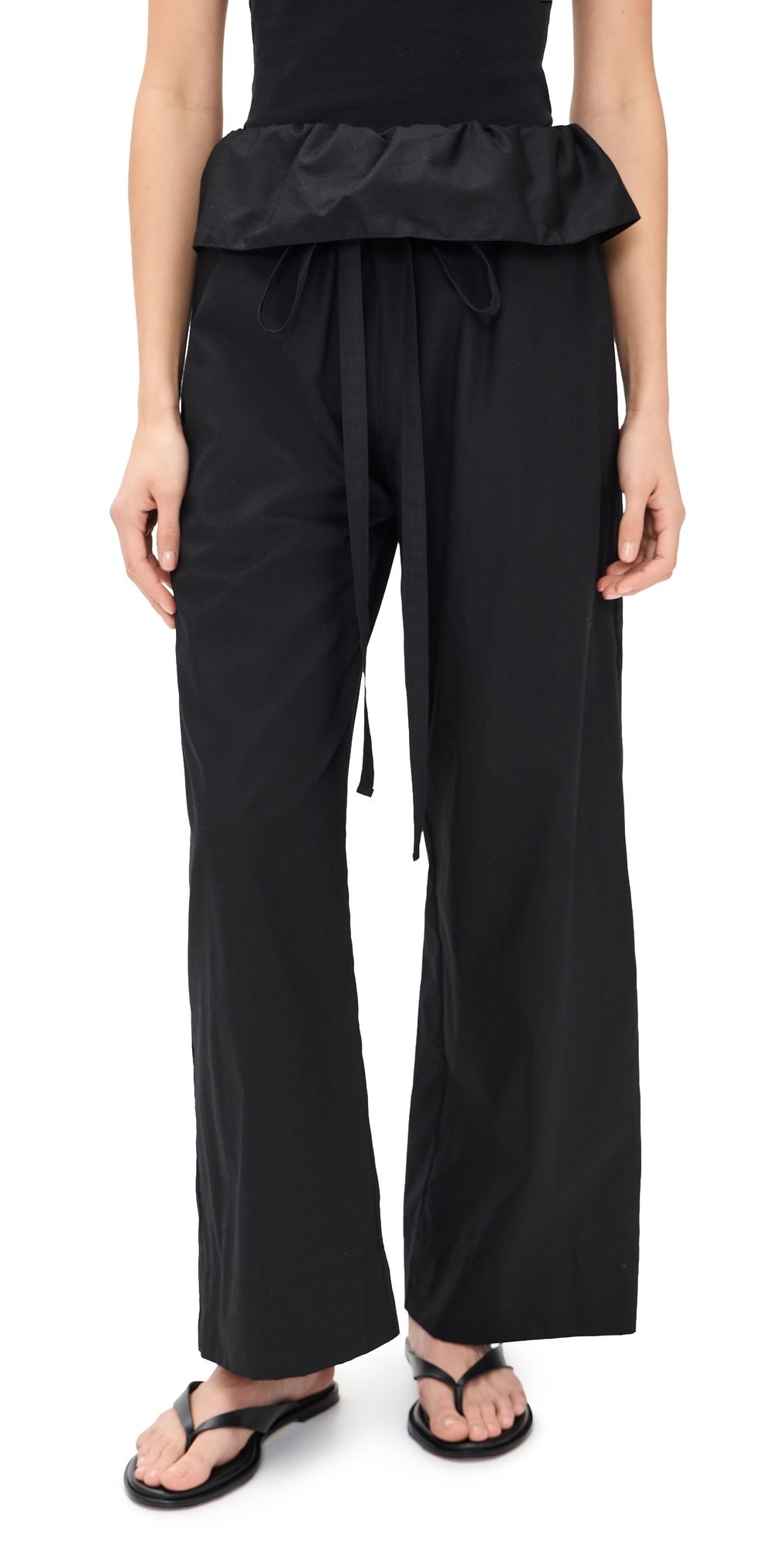 Enza Costa Cotton Peplum Pants Black 0