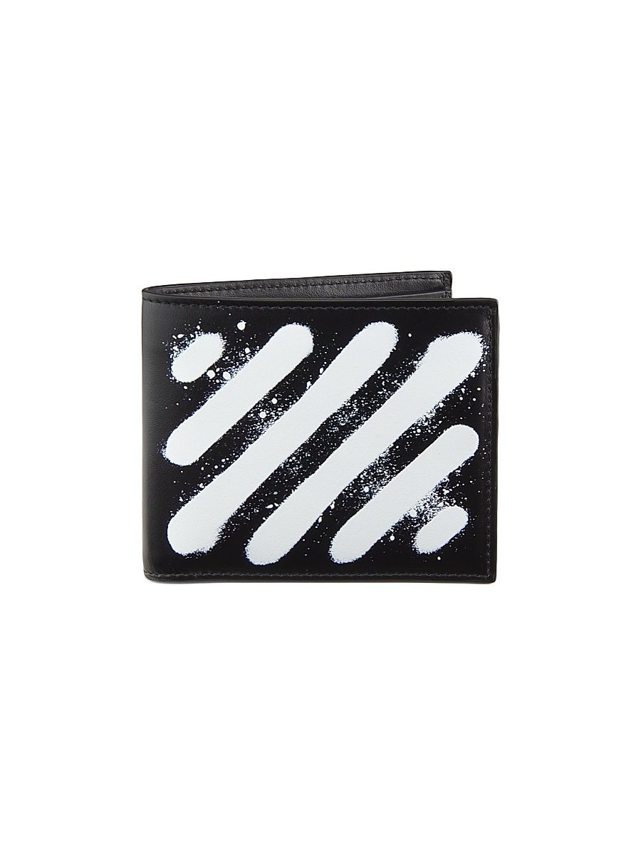 Men's Diag Spray Billfold Wallet - Black White