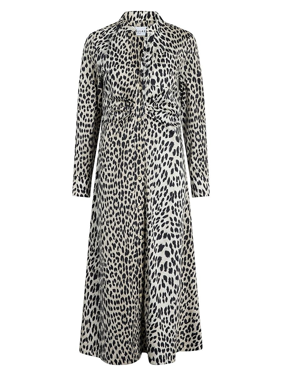 Women's Genny Long Sleeve Shirt Dress - Natural - Size 10