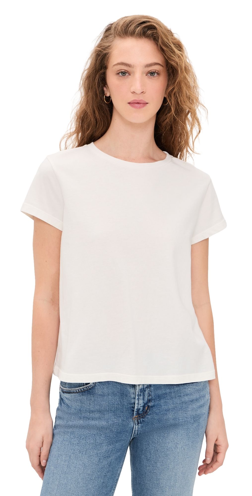 AGOLDE Long Line Adine Tee White Ash M