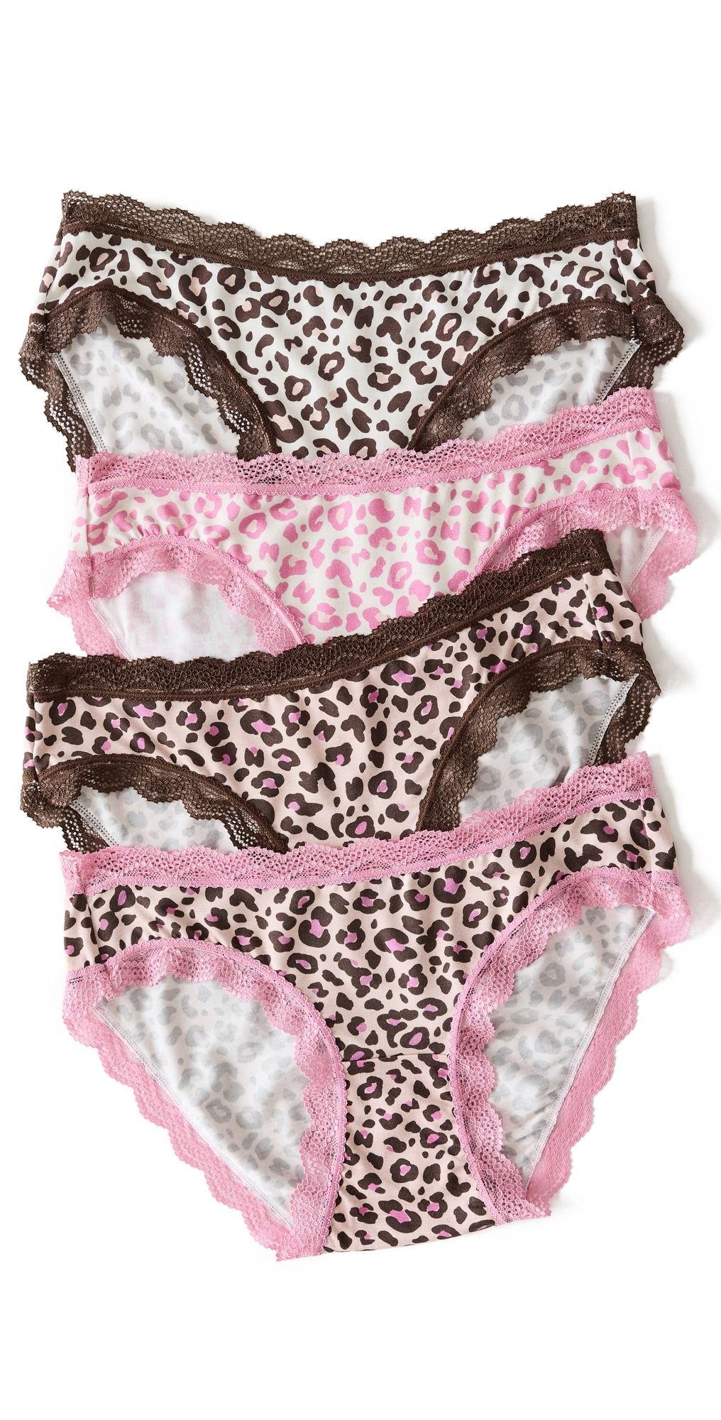 Stripe & Stare Original Knicker Four Pack Panties Liquorice Leopard XL