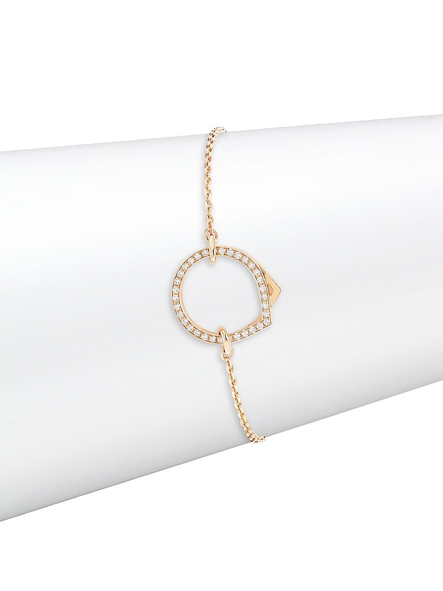 Women's Antifer 18K Rose Gold & Pavé Diamond Pendant Bracelet - Rose Gold
