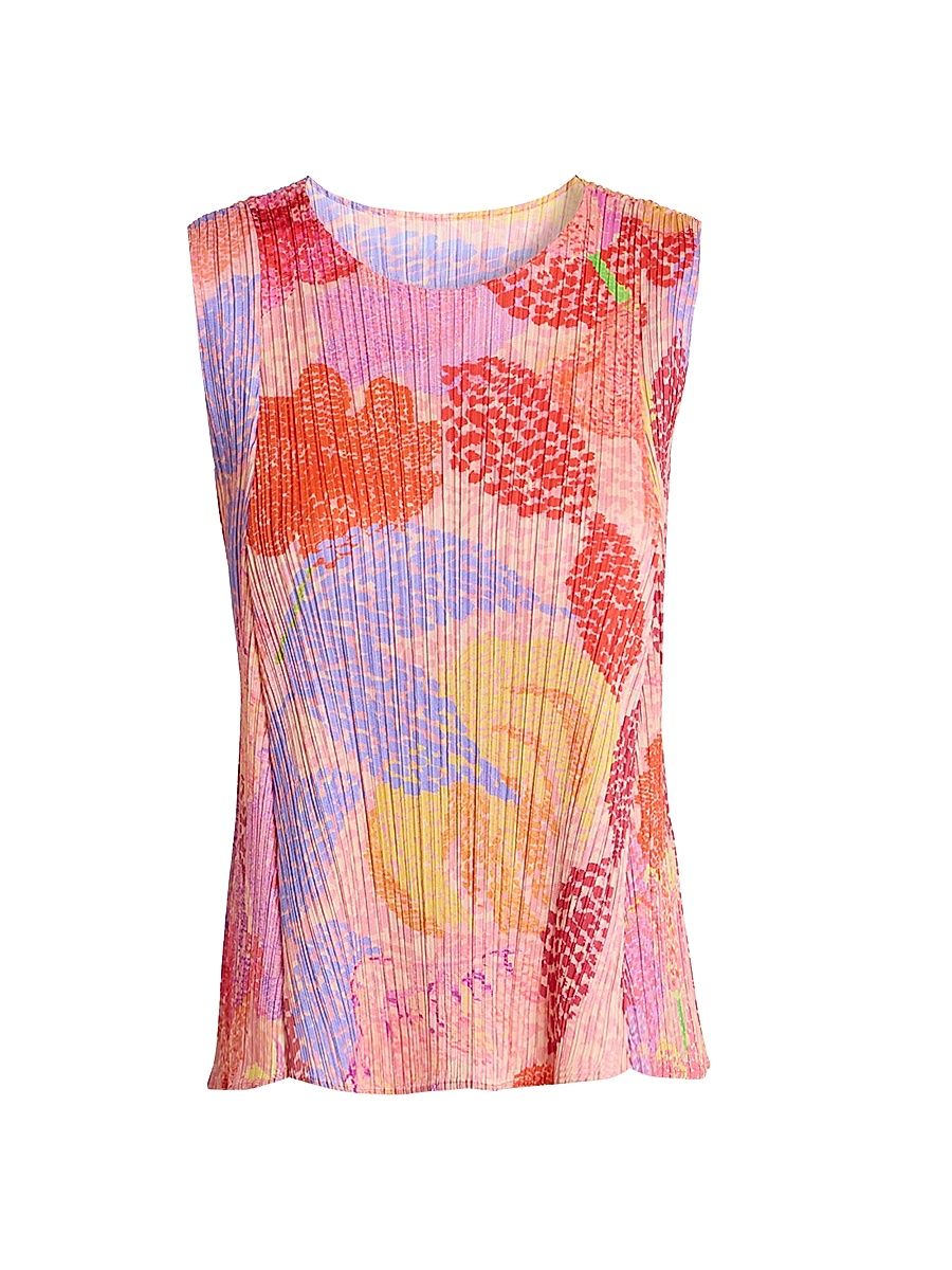 Women's Foggy Forest Plissé Top - Pink - Size Large