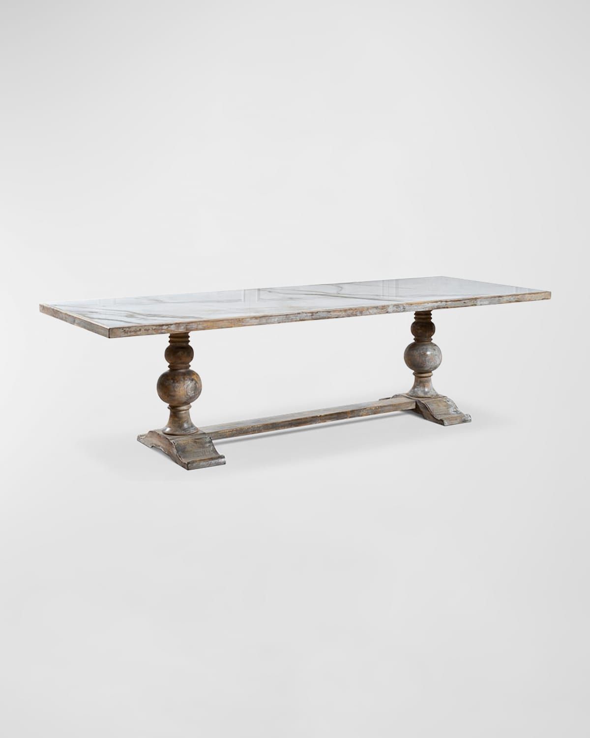 Rectangular Faux Marble Dining Table