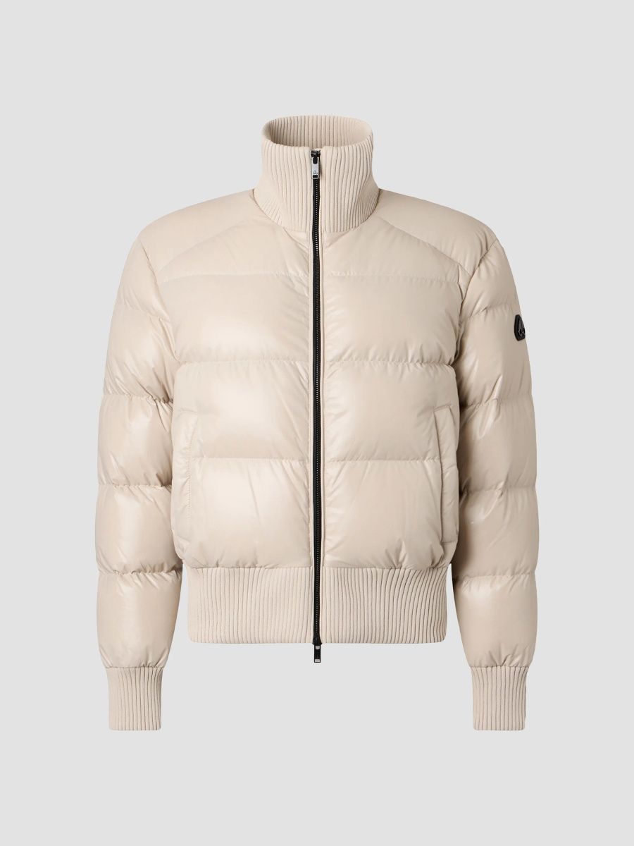 Moose Knuckles Women's Shiny Queens Puffer Bomber Jacket - Alabaster - Size XS