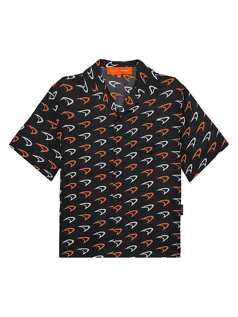 Men's Reiss x McLaren F1 Team Vision Camp Shirt - Black - Size Large