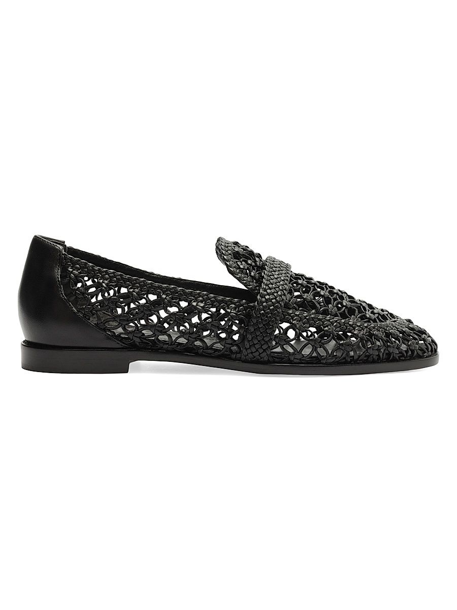 Women's Jane Tresse Woven Leather Loafers - Black - Size 10.5