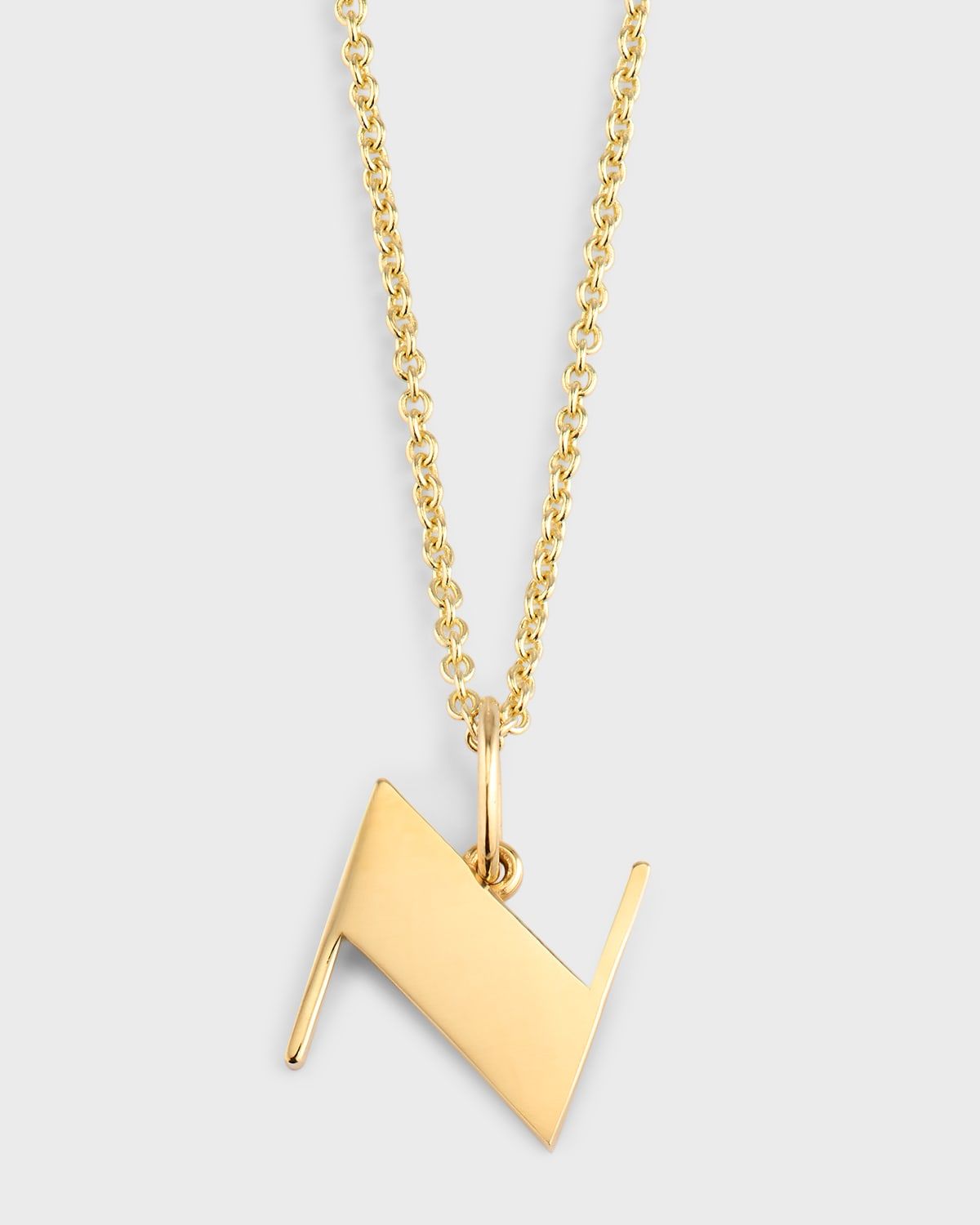 14K Pure Block Initial Necklace