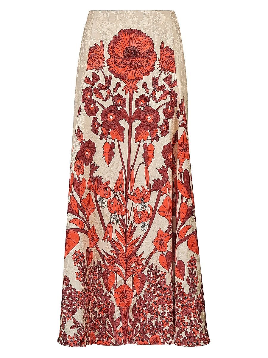 Women's Encanto De Isla Ankle Skirt - Ecru Red - Size 0