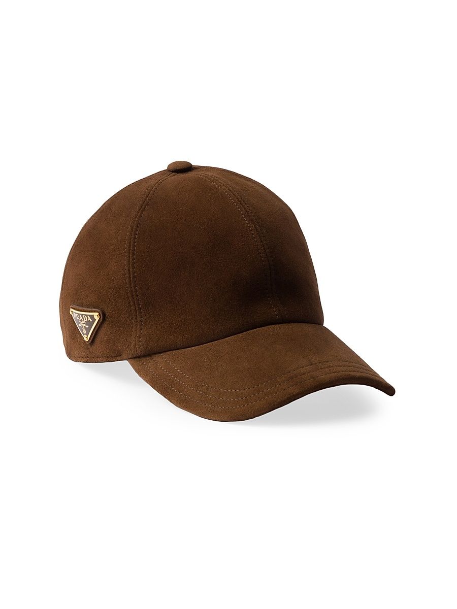 Women's Suede Baseball Cap - Brown - Size Small