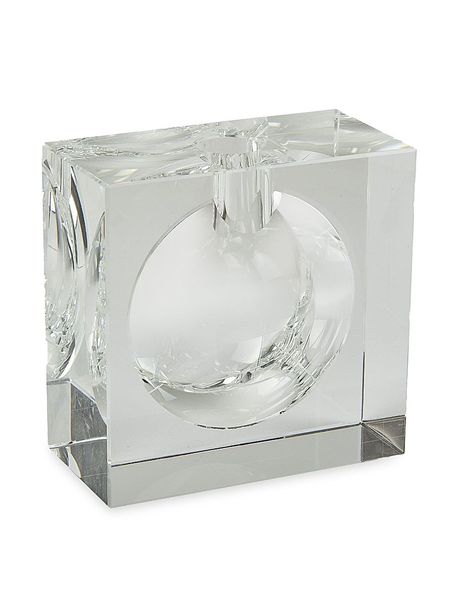 Crystal Square Bubble Vase - Clear - Size Large
