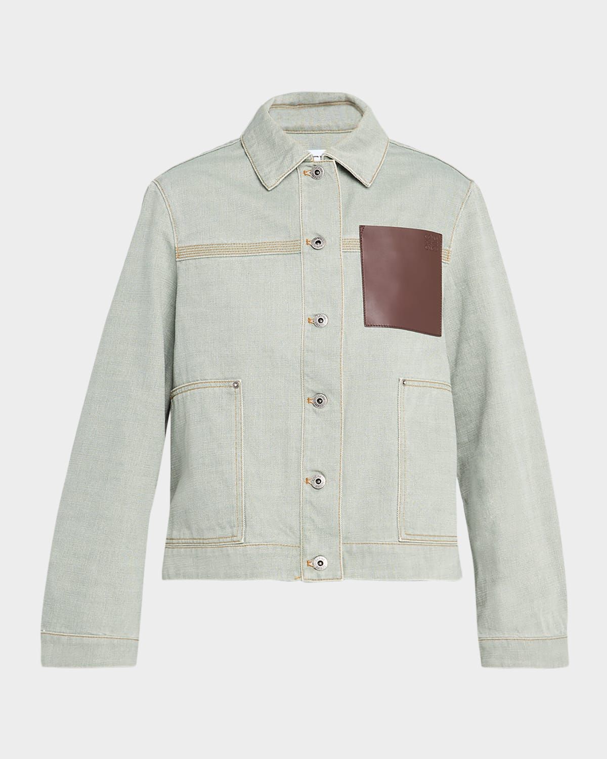 Anagram Leather Pocket Workwear Jacket