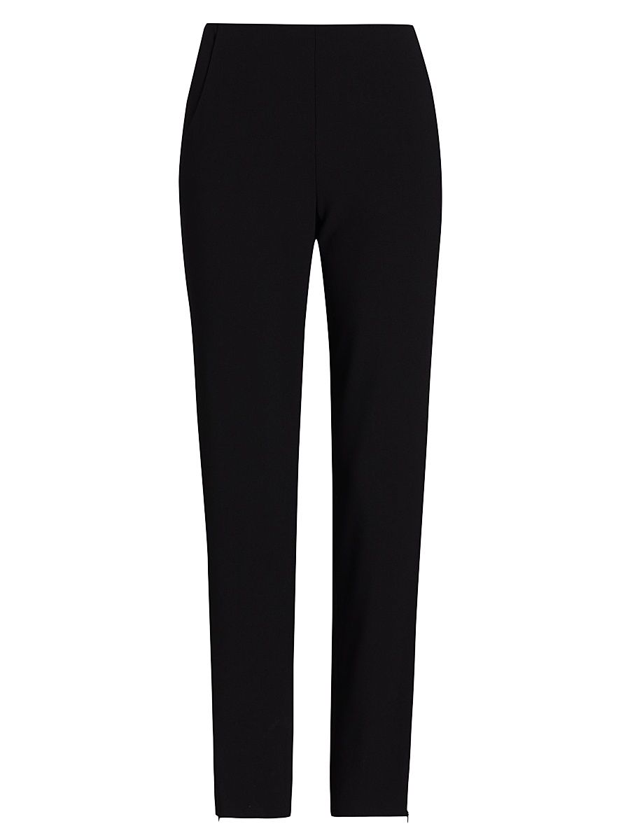 Women's Essentials Wool Slim-Fit Trousers - Black - Size 16