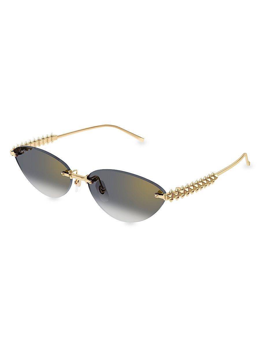 Women's Clash De Cartier 58MM Cat-Eye Sunglasses - Gold Grey