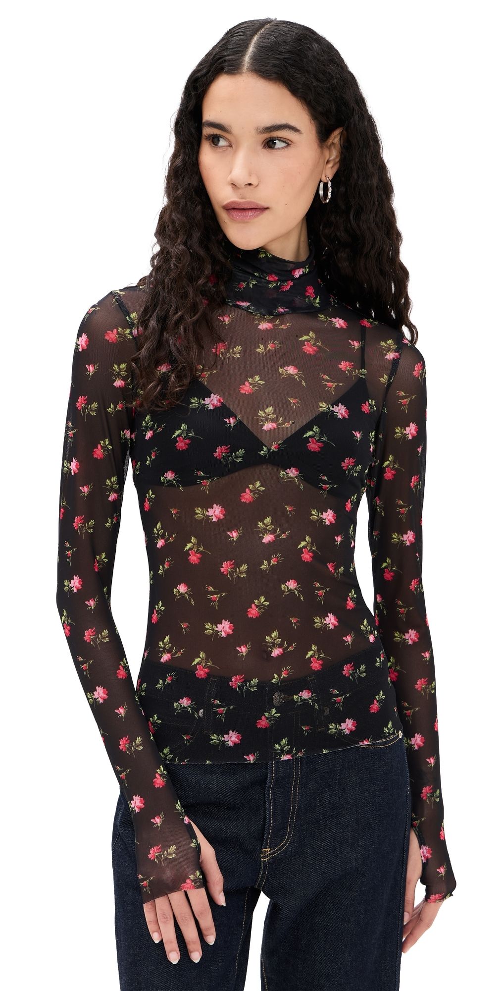 AFRM Zadie Top New Rose Ditsy XL