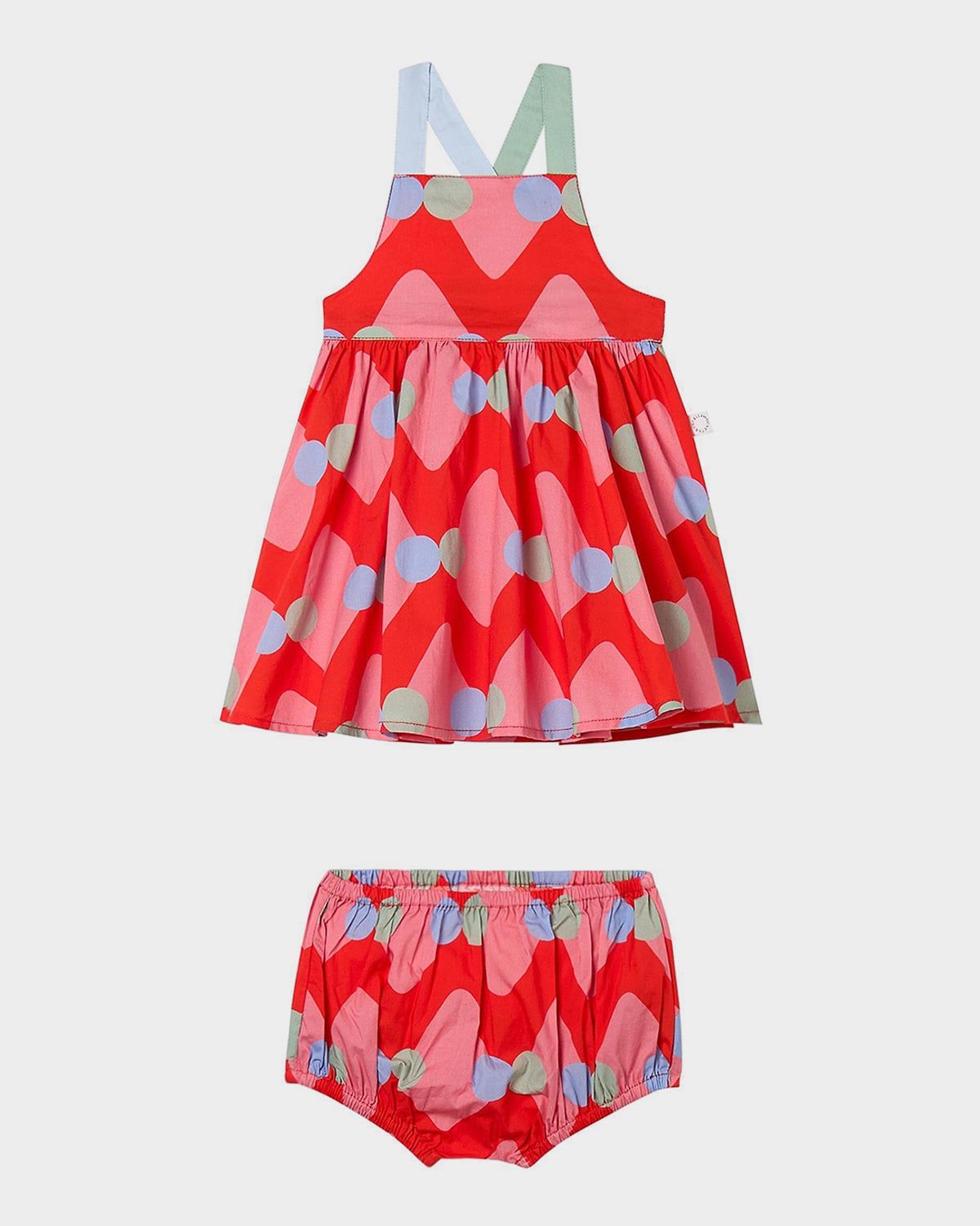 Girl & apos;s Sleeveless Geo-Print Dress & Bloomers Set, Size 6M-3