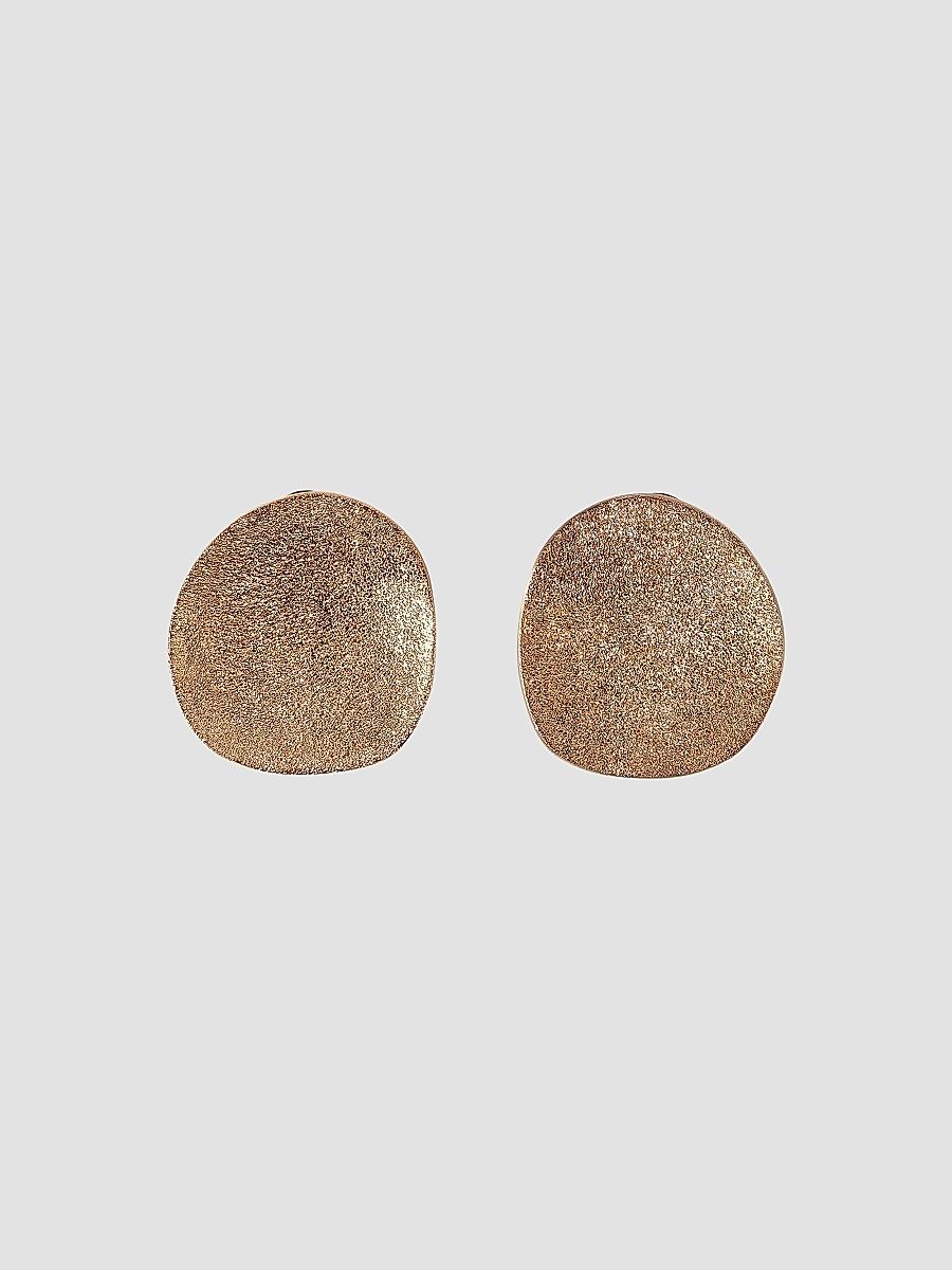 Women's Sterling Silver Shimmer Disc Earrings - Light Gold