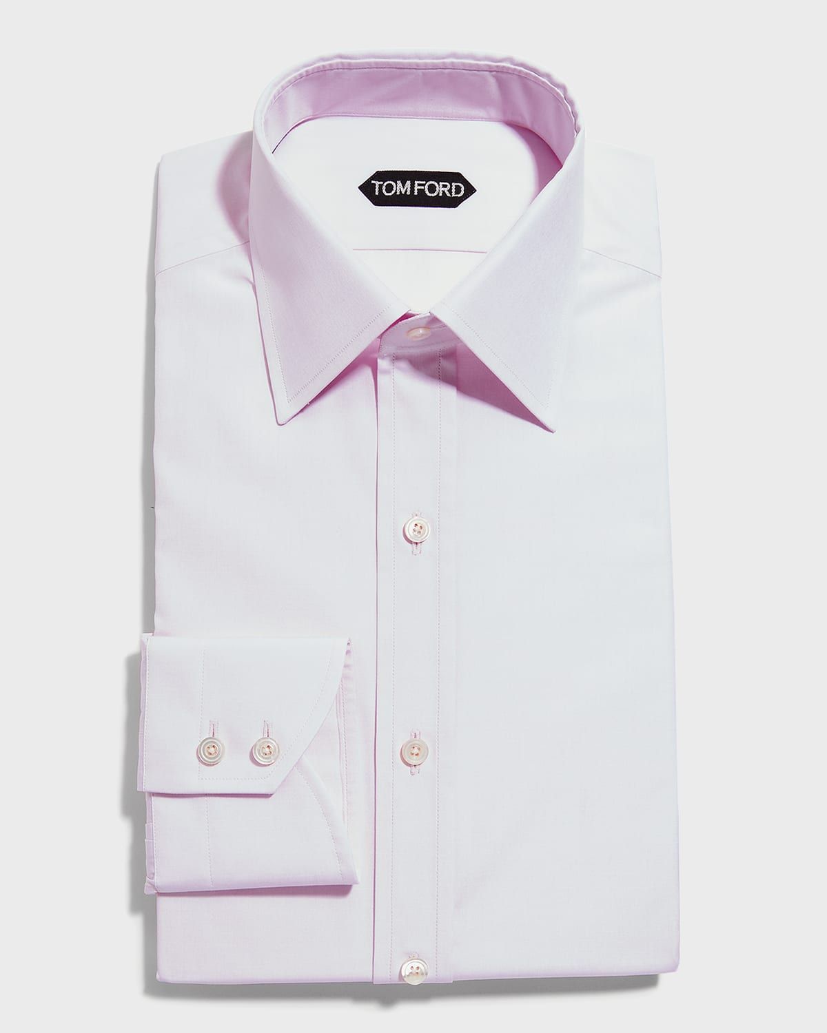 Men & apos;s Solid Point Collar Dress Shirt