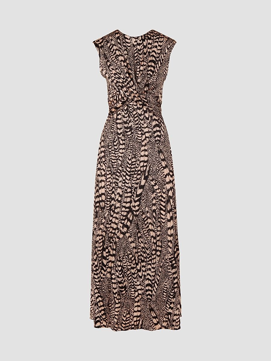 Women's The Lone Muse Jersey Maxi Dress - Black Ecru - Size 8
