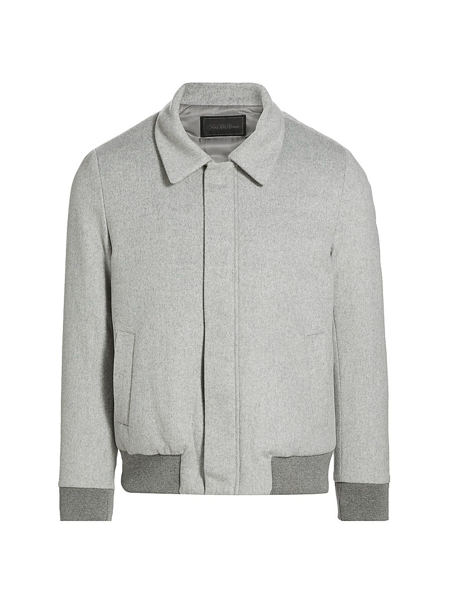 Men's COLLECTION Wool-Blend Shirt Jacket - Grey - Size XXL