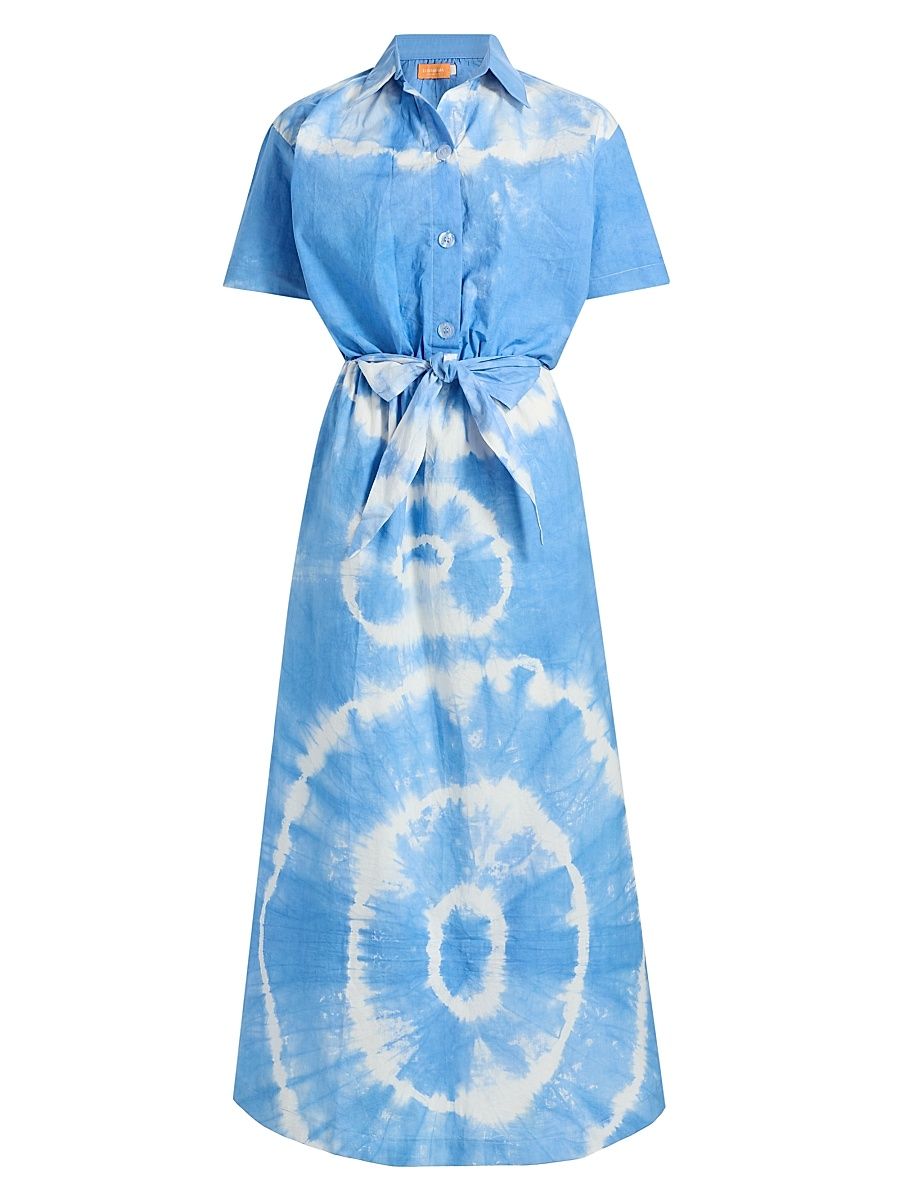 Women's Toki Tie-Dye Midi-Shirtdress - Light Blue Tie Dye - Size XL
