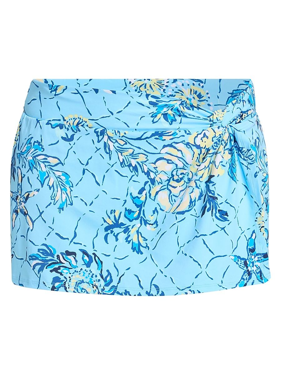 Women's Shirey Floral Skirted Swim Bottom - Blue Multi - Size 14