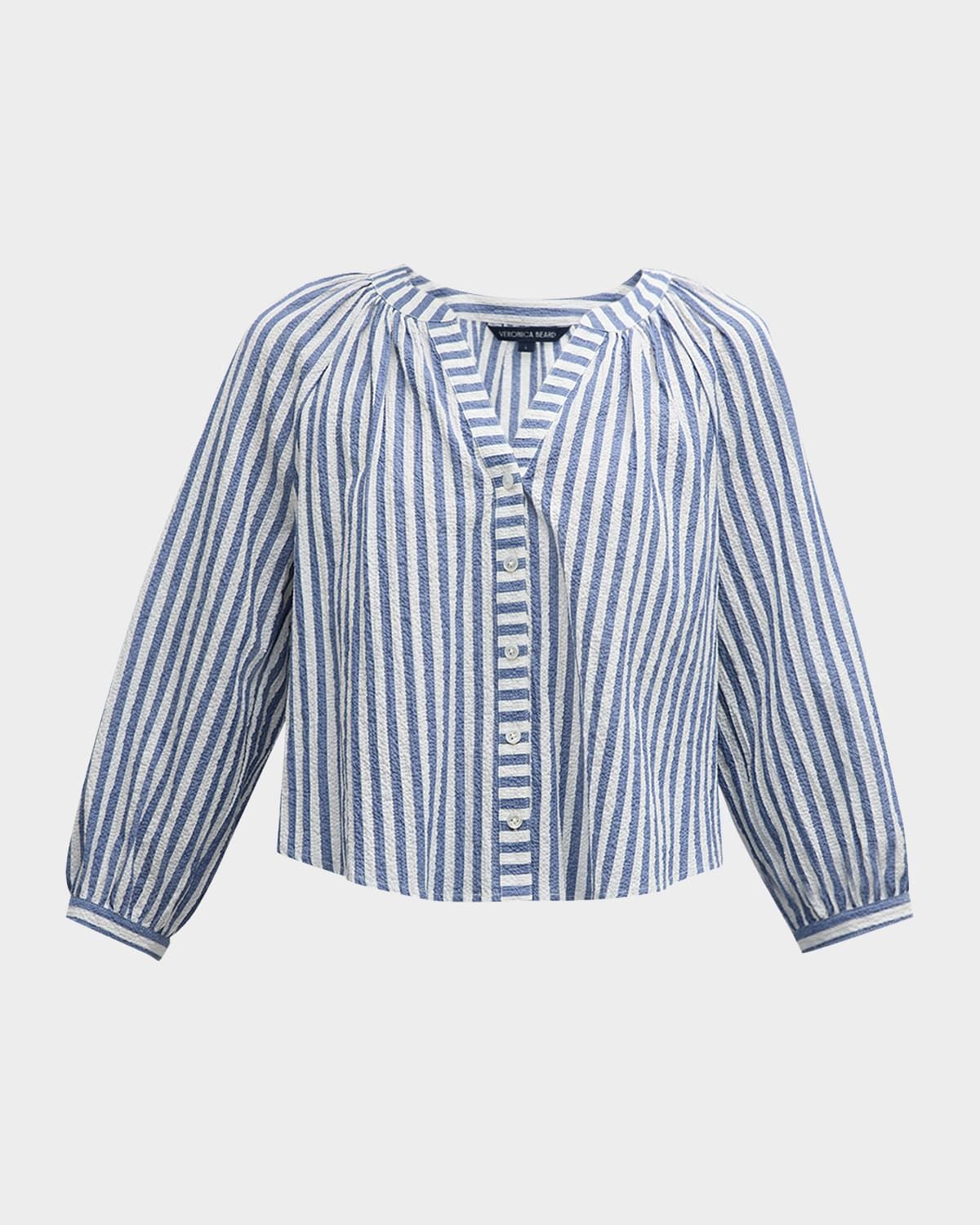 Judith Striped Button-Front Top