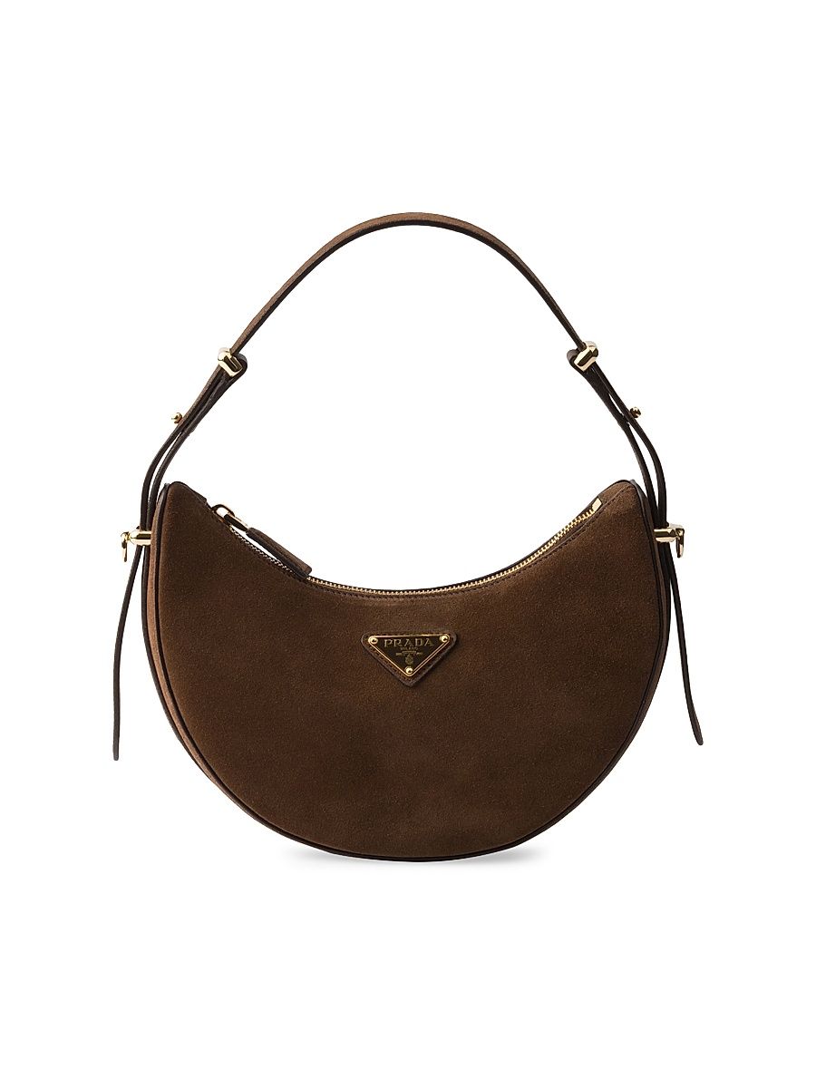 Women's Arque Mini Suede Shoulder Bag - Brown