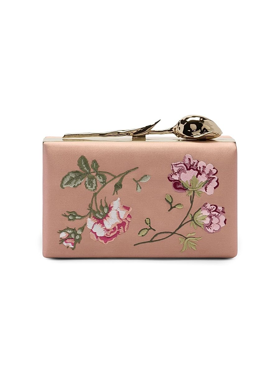 Women's Bloom Floral-Embroidered Clutch - Bisque