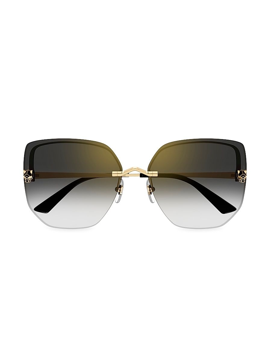 Women's Panthère Light 63MM Round Sunglasses - Gold