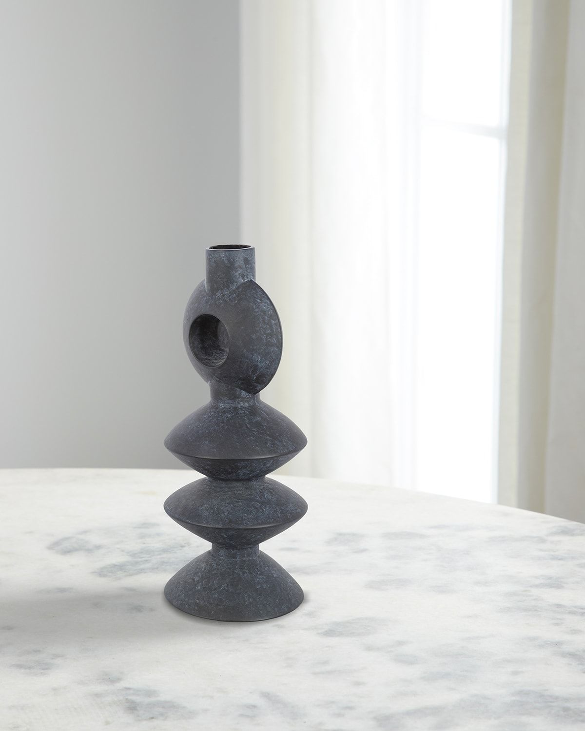 Yagya 16" Ceramic Vase, Black