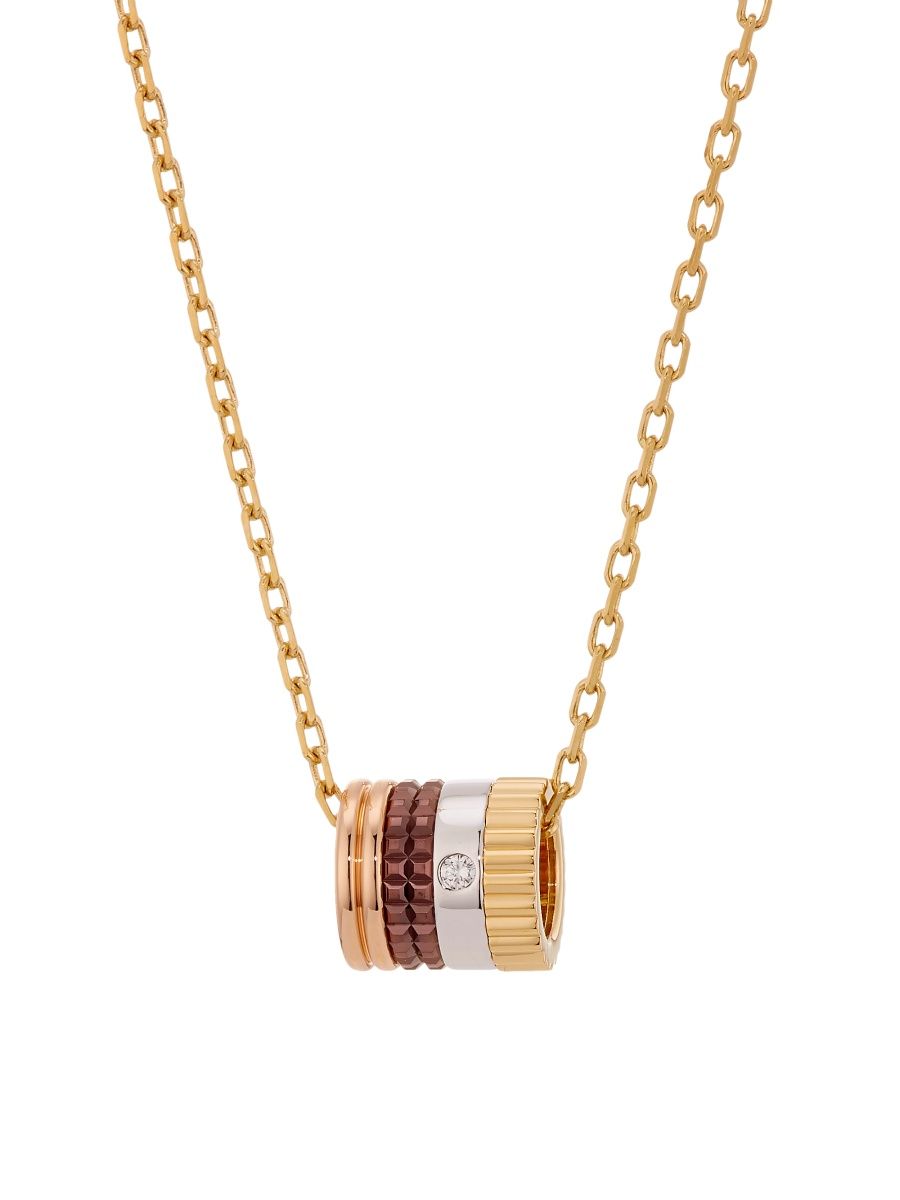 Boucheron Women's Quatre Classique Tri-Tone 18K Gold, PVD & 0.01 TCW Diamond Pendant Necklace - Yellow Gold