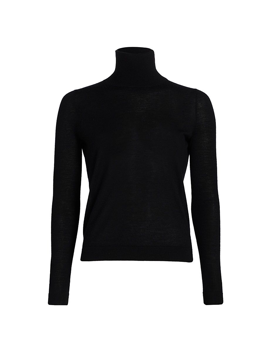 Women's Cashmere Turtleneck Sweater - Black - Size Large
