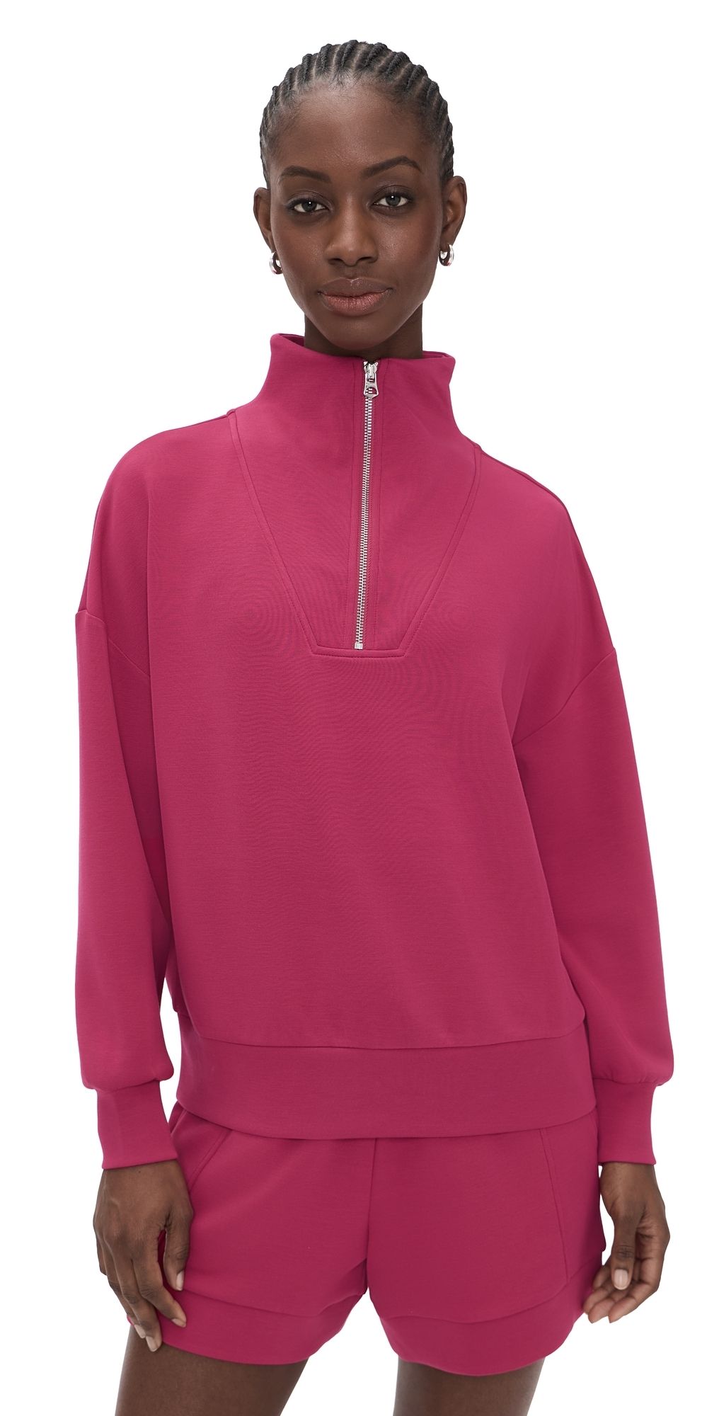 Varley Hawley Half Zip Sweatshirt Rich Raspberry XXS