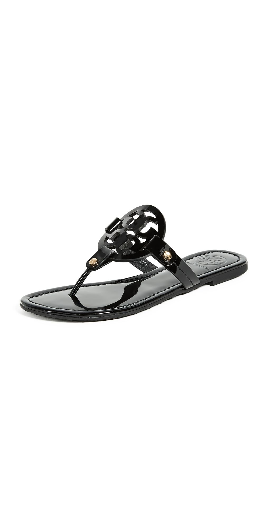 Tory Burch Miller Patent Thong Sandal Black 9