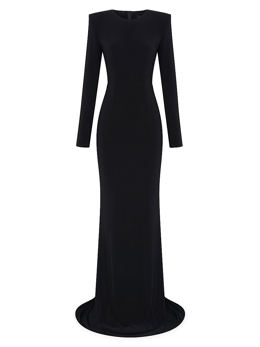 Women's Forte Floor-Length Jersey Gown - Black - Size 10