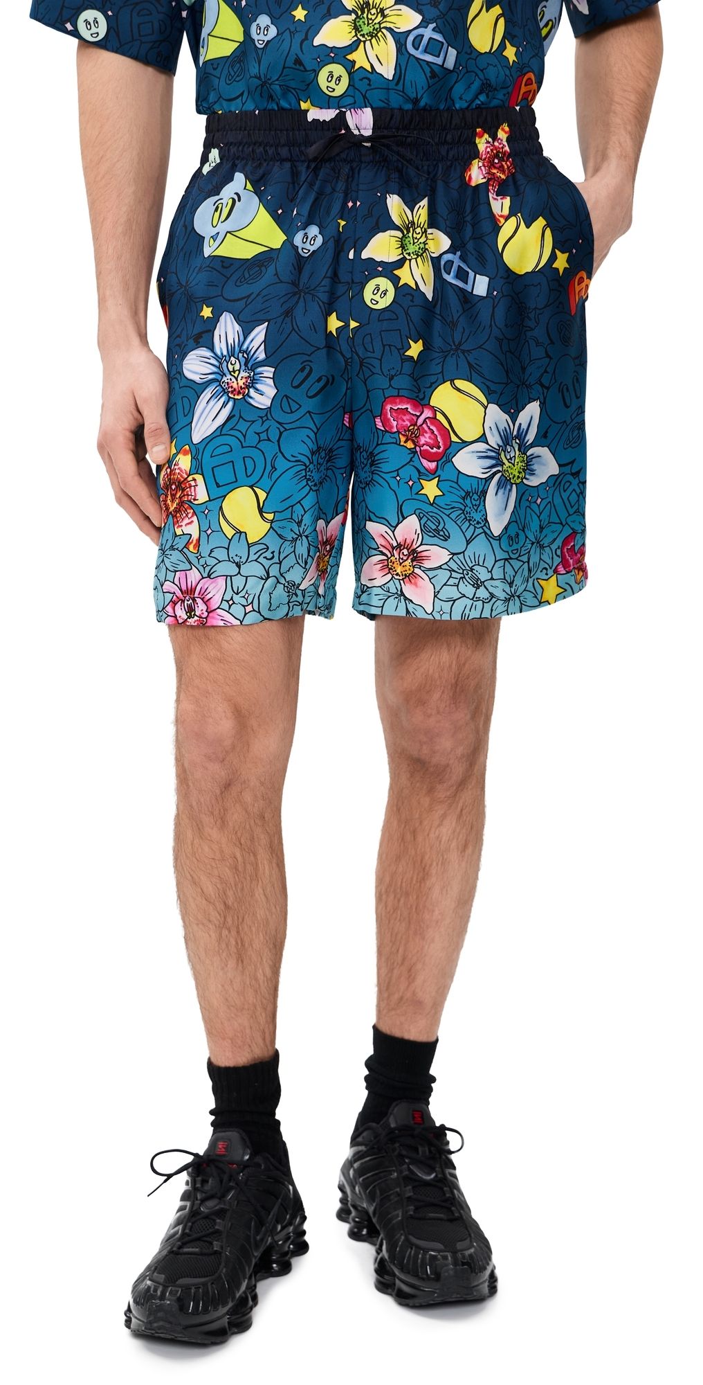 Casablanca Collage Dicones Graphiques Silk Shorts Blue S