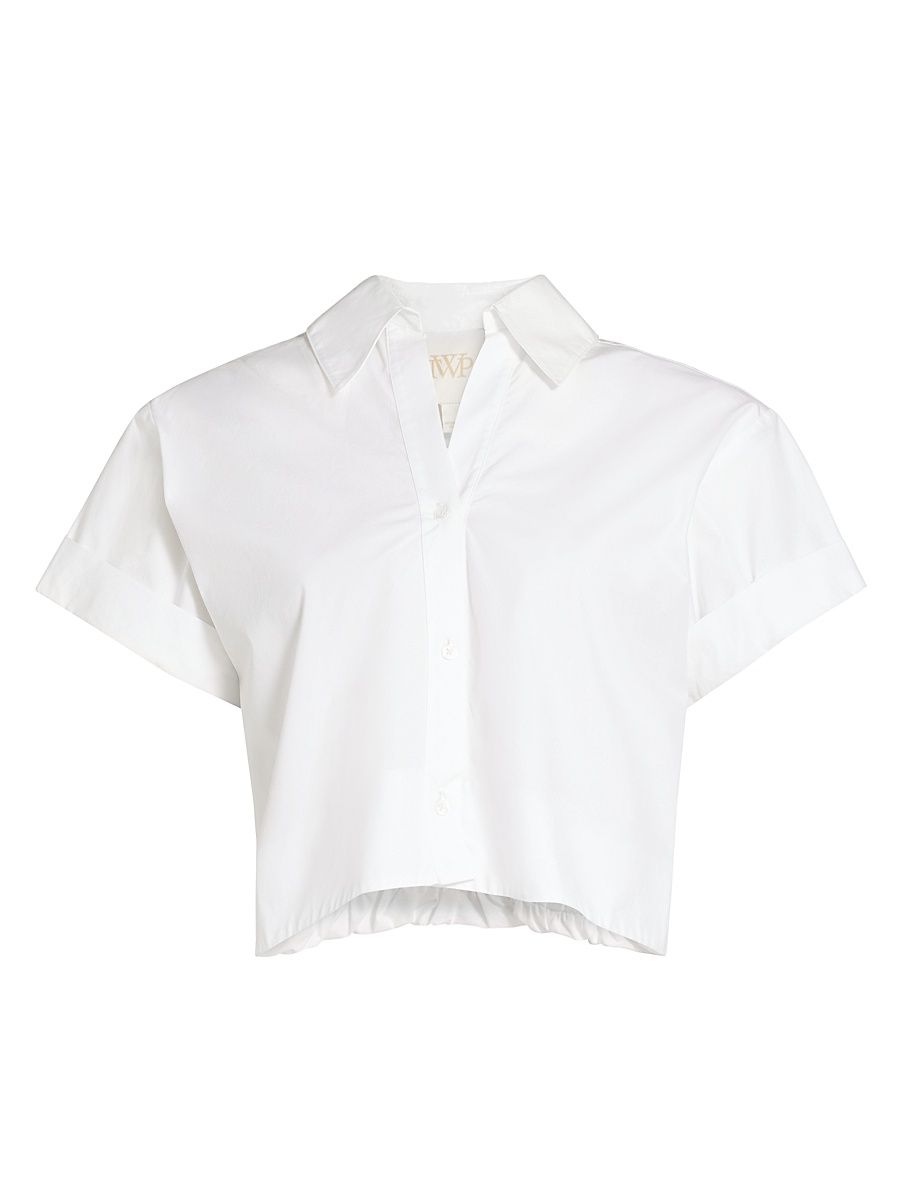 Women's Forever And Always Poplin Top - White - Size Large