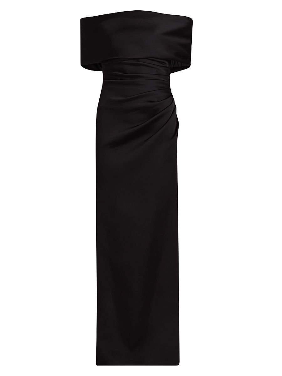 Women's Valencia Off-the-Shoulder Column Gown - Black - Size 12