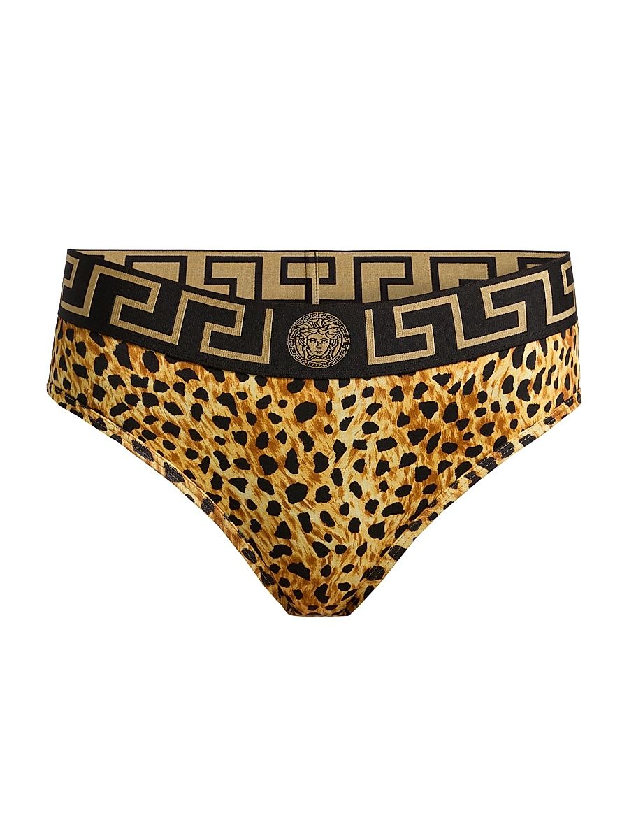 Women's Cheetah-Print Stretch-Cotton Jersey Underwear - Size XL