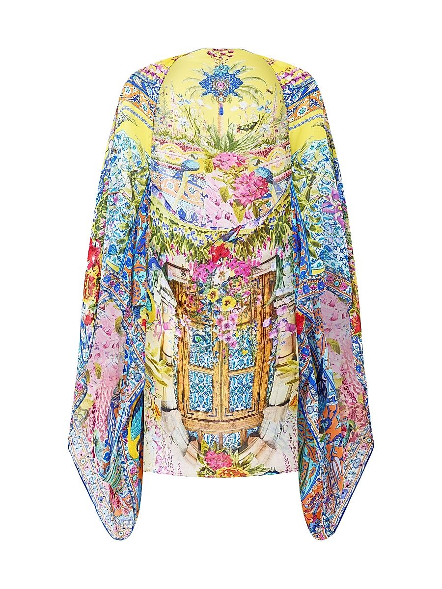 Women's Printed Silk Chiffon Shrug - Sultanahmet Summer